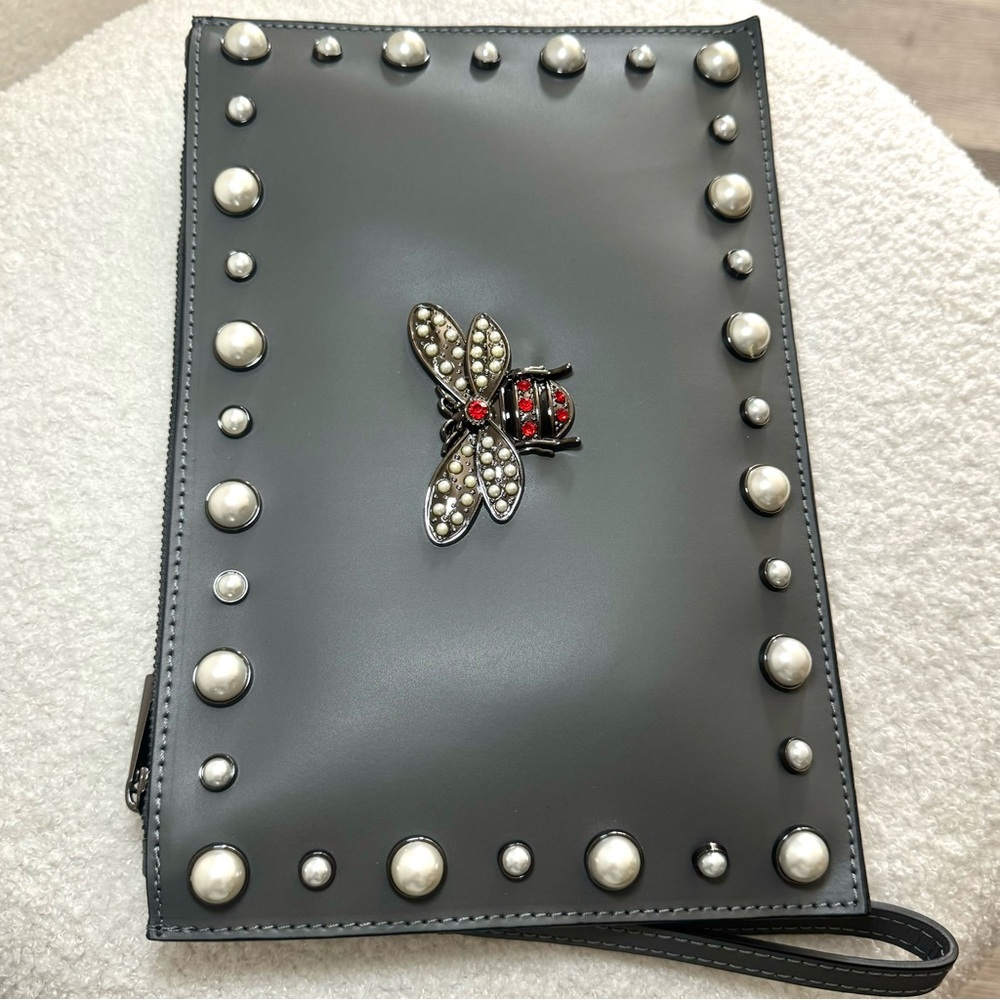 GENUINE LEATHER GREY BEE BAG - Picture 2 of 9